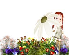 elf cute garden flowers summer