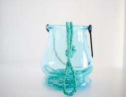 Blue Colored Glass Necklace