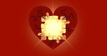 puzzle heart light luck puzzles