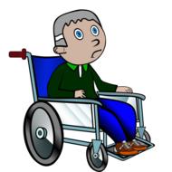 wheelchair ill old grandpa lame