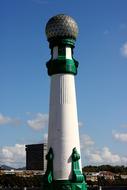 Beautiful green and white tower in San Sebastian, Spain