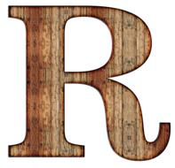 alphabet letter initial r wood