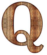 alphabet letter initial q wood