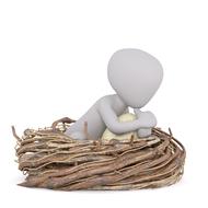 easter egg bird nest 3d man