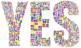 yes no typography type text words