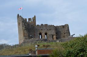 The Ruins Of medieval Castle on hill