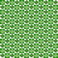 shamrock, checkered background for st patrickâs day