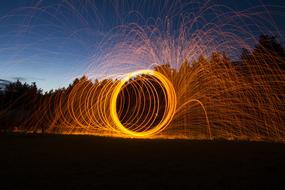 Light Painting Fire Sparks The