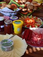 delicious cuts on the table with dishes