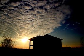 Sunset on Sky in evening scenery