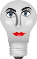 bulb lamp female face