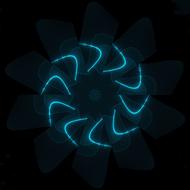 background abstract decorative blue flower neon