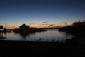 lake silhouette evening landscape beautiful