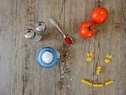 fresh tomato with salt