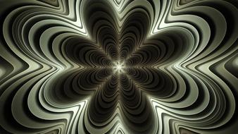 fractal, silver waves, abstract flower