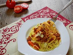 delicious noodles and meat