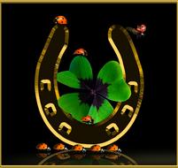 symbol lucky clover and horseshoe