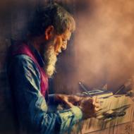 Man old Elderly Drawing