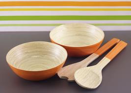 Salad Servers Bowls Orange