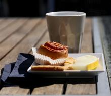 melon and pie on tray