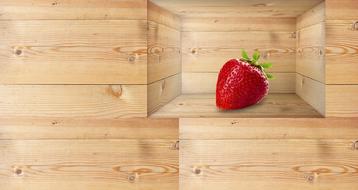 board tree box wall texture and red strawberry