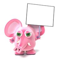 elephant 3d render cute cartoon drawing