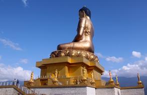 The big Buddha is a bronze sculpture