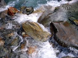 The water in the rocks is a river