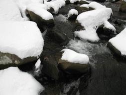 snowy weather by the river