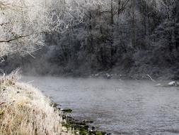 misty river landscape