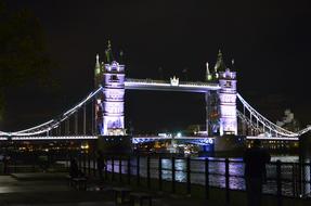 The light of the tower over the bridge