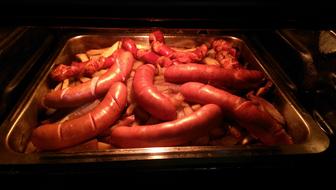 hot dogs in the oven