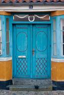 blue doors of a building in Denmark
