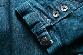 denim product with buttons