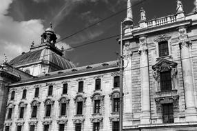 monochrome photo of Historic Center in Munich