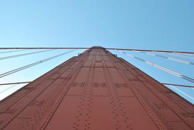 red steel construction Golden Gate Bridge in California