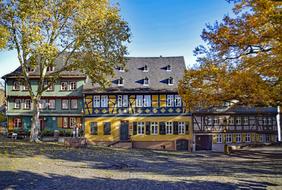 picturesque historical buildings at fall, germany, Frankfurt