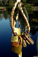 locks love bridge lake bridge