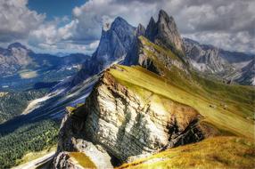 landscape of rocks with grass