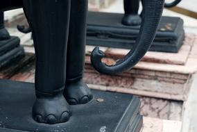 elephant leg statue black