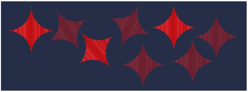 red pattern at blue background