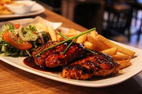 Juicy pork with vegetables