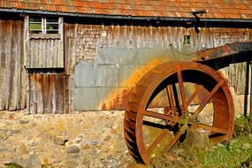 water wheel on the house