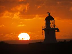 Lighthouse silhouette in Evening