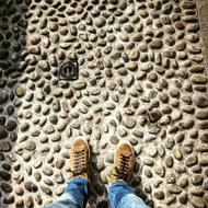 Floor Stones Shoes person