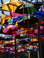 colored umbrellas decoration
