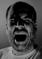 Man Creepy black white