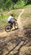 cyclist on a mountain trail