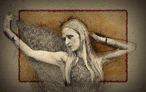 woman pretty elegant drawing