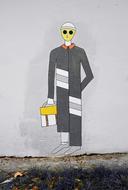 man, yellow face as a Graffiti